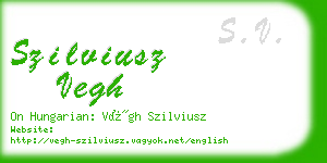 szilviusz vegh business card
